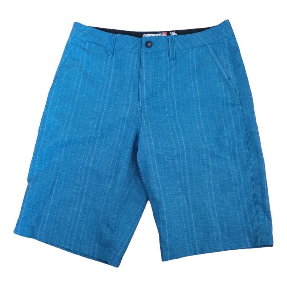 quiksilver amphibian board shorts mens blue striped SZ 28